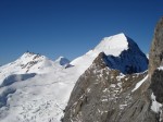 Arête de Mittelegi, vue sur la descente par les Eigerjoch