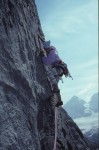 Dingo, 5e longueur. La c est la tentative de 1997 menée jusqu a la vire du 8e relais