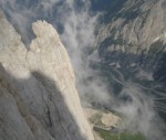 Marmolada, face sud, cordée dans, sauf erreur, la Cathédrale