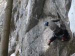 Loïc cherche le peu de glace qu il y a dans la Welzenbach, 2009