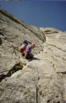 Piz Badile, voie "Cassin", la grande cheminée