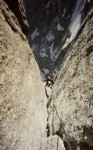 Piz Badile, voie "Cassin", la grande cheminée