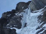 Le départ difficile de la cascade Jonas traum, au dessus de la cabane Gelten, Oberland