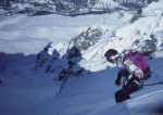 Au départ de l un des couloirs de la Tsa, Arolla (VS)