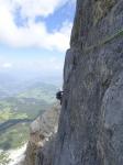 Sasso della croce, Mittelpfeiler, voie Messner, variante Mariacher