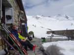 Apéro à la Täschütte, avec le Rimpfischhorn