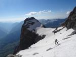 2019, chaude remontée sur le Gutzgletscher