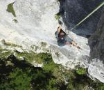 La Face de Plagne, 1955, Anne-Laure dans la fissure de sortie