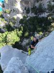 Et le caillou est bien mieux, Arnaud sort du crux de la voie "normale" la plus dure d Italie