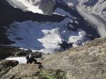 Schreckhorn, Weg durch die Nabe