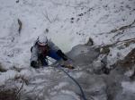 Fabien, après avoir fait ses premiers pas en cascade la veille à Engstligenalp, se retrouve ici dans le vif du sujet