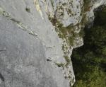 Gorges du Pichoux, voie droite, la fissure parfaite, ici en solo lors du premier parcours.