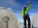 Patagonie 2016 - 2017, voie "Amy", Aiguille Guillaumet, Greg avec le Fitz Roy & le Cerro Torre