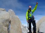 Patagonie 2016 - 2017,  voie "Amy", Aiguille Guillaumet, Greg avec le Fitz Roy & le Cerro Torre