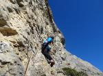 Au départ de L6, un beau 7a de conti sur réglettes et prises rondes