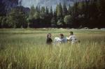 Yosémite 2001, les mythiques apéros dans El Cap meadow, en train de faire des commentaires sur les grimpeurs