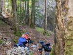 Secteur des Surplombs en face nord de l arête du Raimeux, un joli coin pic-nic en famille