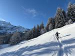 Joli paysage hivernal en montant au Rengghorn, Saxeten, Oberland