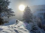 Direction Mäggiserhorn, beau blanc, mais c est un leurre, il y a peu de neige